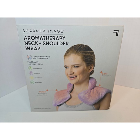 Sharper Image Other - Sharper Image Aromatherapy Neck Shoulder Wrap Purple Fleece Weighted Herbal New